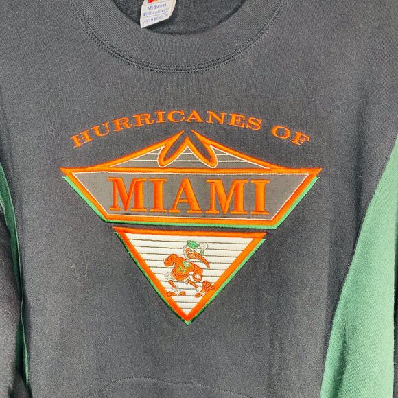 VTG Midwest Embroidery Hurricanes of Miami Crewneck Sweatshirt Made in USA XL - Picture 9 of 11
